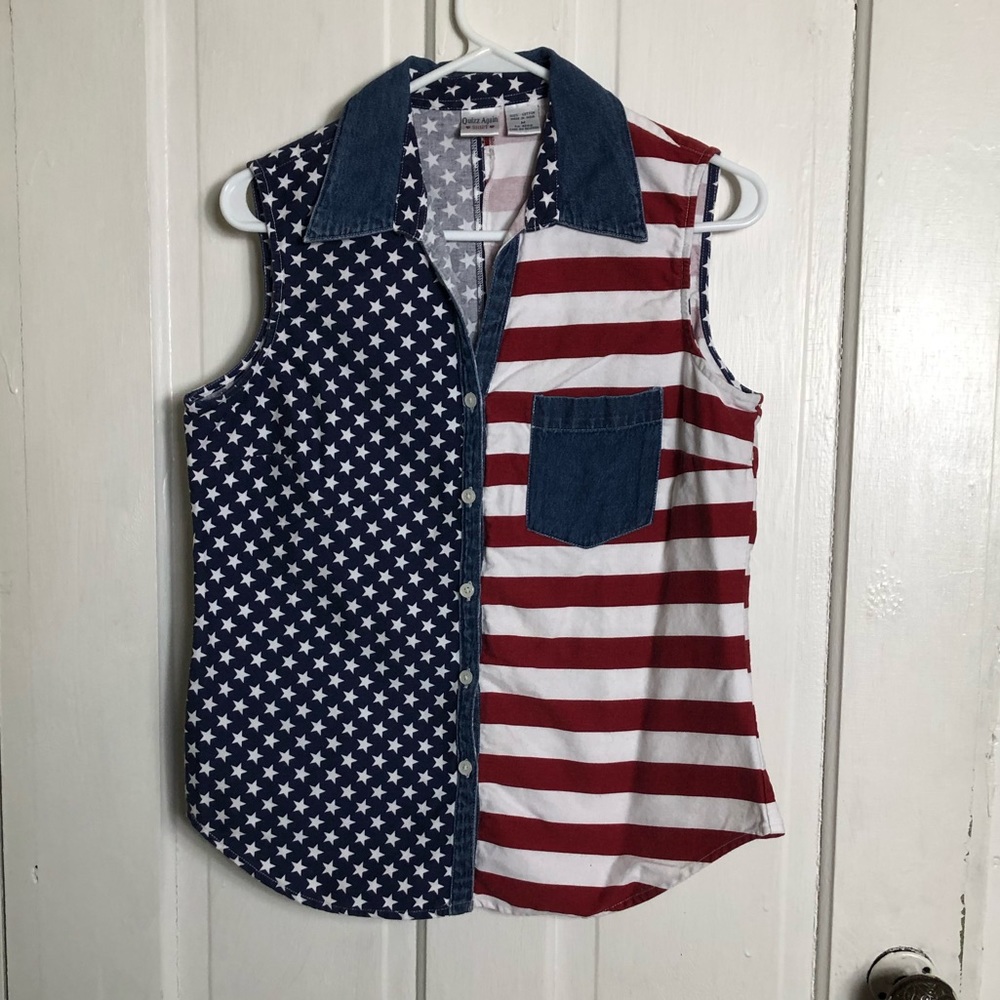 Vintage American flag vest